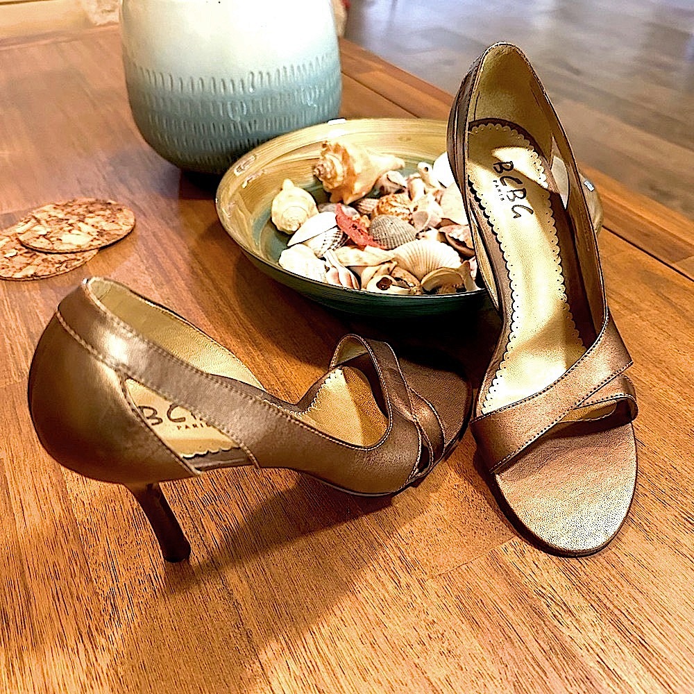 BCBG bronze heels,  8.5